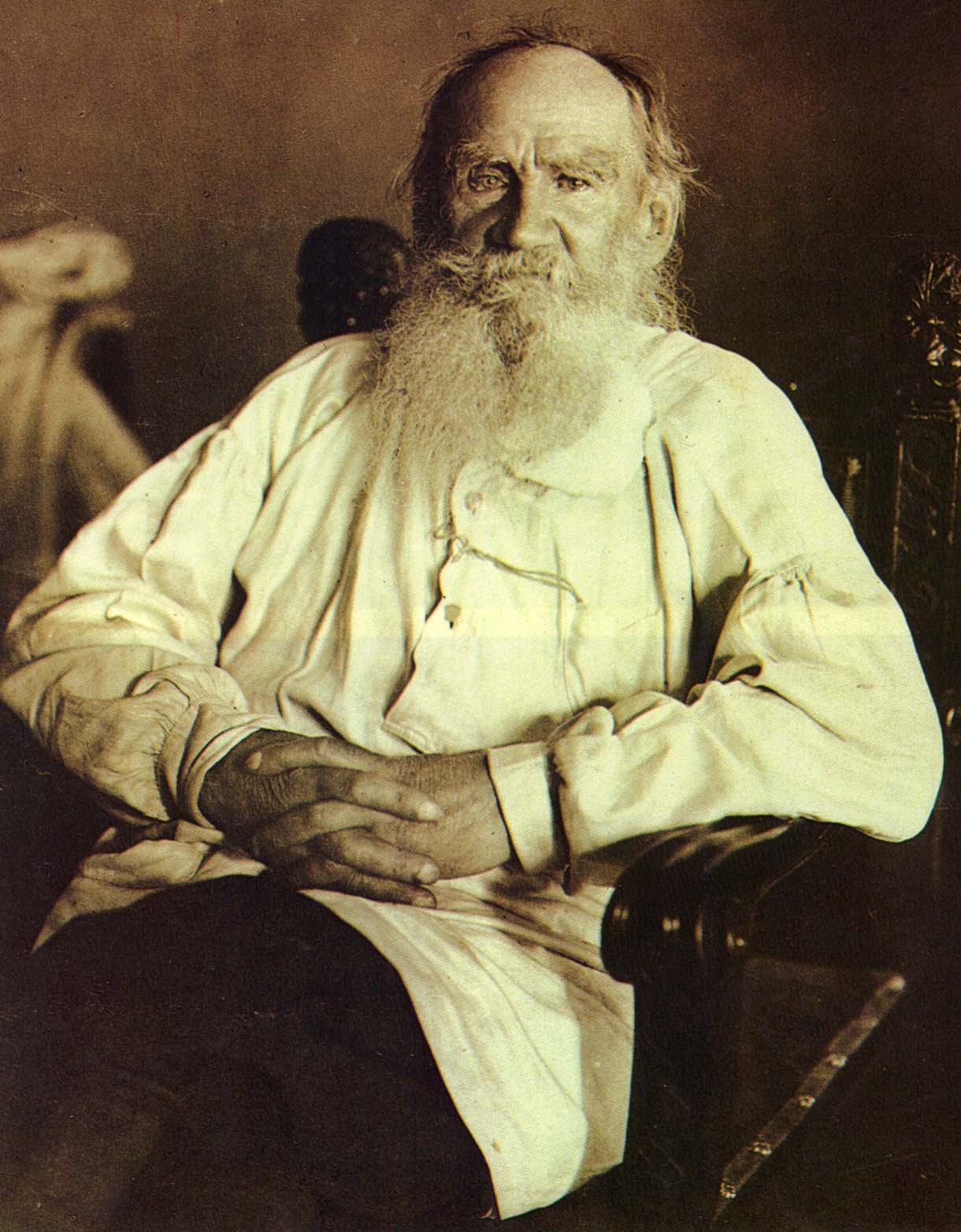Л.Н. Толстой. Москва. Фотография Ю. Мебиуса. 1909 г.
